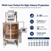 Machine de cartonnage automatique multi-voies pour sachets de poudre probiotique à scellage arrière servo à 6 lignes, ligne de production d'emballage en carton