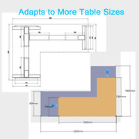 Base de table électrique réglable en hauteur à 3 pieds, triple moteur, pour bureau d'angle en L, cadre de bureau assis-debout exécutif