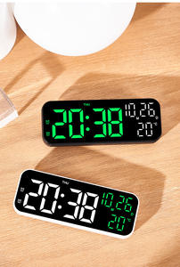 Reloj de Escritorio Digital y Analógico Multifunción al por Mayor con Pantalla LED, Diseño Simple, Control por Voz, Temperatura, Fecha, Día, Semana y Noche - Product Image 4