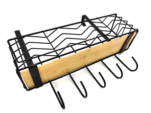 Fabricant de crochets pour porte de chambre à coucher en métal multifonction de haute qualité avec 5 crochets et <span class=keywords><strong>1</strong></span> panier - Product Image 2