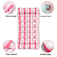 Fauteuil gonflable Addotron de style nouveau, flotteur de piscine, radeau en PVC épaissi à rayures et motifs perforés, lit flottant pour l'eau, Chine