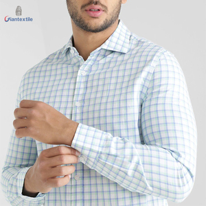 Venta caliente Green Check Pure Cotton Casual Check Nature Gent Good Hand Feel Shirt para hombres - Product Image 3