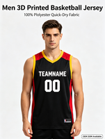 Camiseta Deportiva Personalizada para Hombre, 100% Poliéster, Impresión por Sublimación 3D, Chaleco Deportivo sin Mangas, Nombre y Número Personalizados, OEM, ODM, Venta al Por Mayor