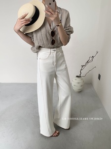 Jean baggy pour <span class=keywords><strong>femme</strong></span> YUANBOFEI – Jean décontracté vintage de haute qualité à taille haute et jambe large en denim, <span class=keywords><strong>style</strong></span> simple tissé pour l'automne - Product Image 4