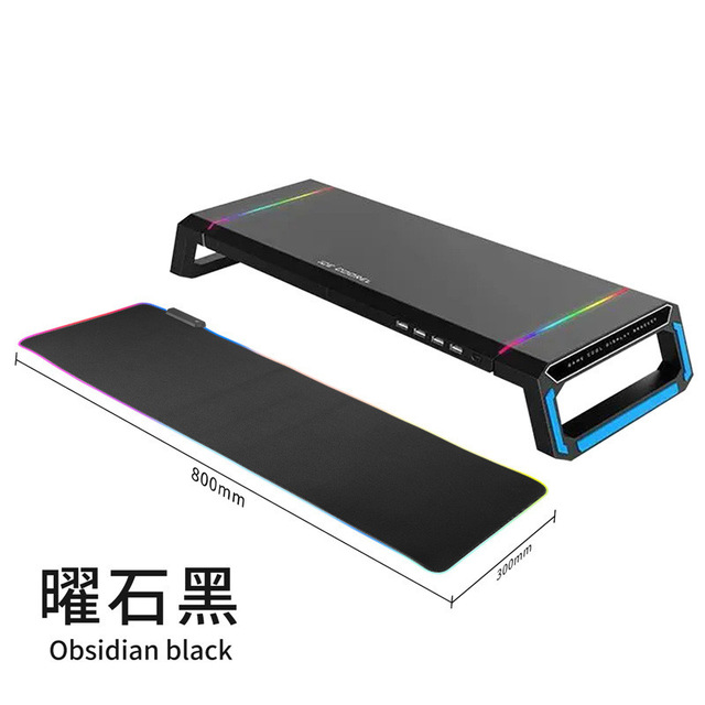Hot Sell 4USB Multi Keyboard Storage Space Bar Aluminum Laptop Monitor Stand for Macbook