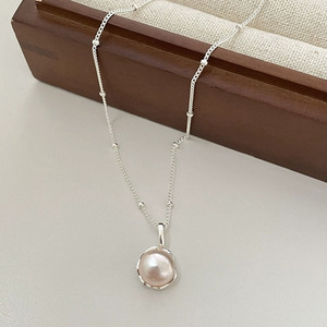 패션 쥬얼리 진짜 진주 펜던트 목걸이 담수 진주 925 스털링 실버 목걸이 여성용 - Product Image 1