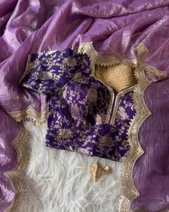 Shanti Weds Special Gold Crush Sarees Collection Nouveau tissu Jimichu avec chemisier cousu pour fête indienne formelle - Product Image 3