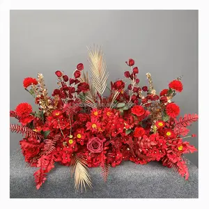 6ft Flower Row Artificial Flower Silk Rose Wedding Bouquet Wedding Decorator Fake Flowers Artificial Grass