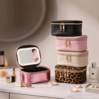 Trousse de Toilette de Voyage Grande Capacité à Marque Blanche avec Miroir et Boîte à Lumière LED Portable – Nouvelle Trousse de Maquillage