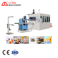 MESIN LITAI Otomatis Pembentuk Vakum Lembaran Plastik PS/PET/PP/PVC/HIPS Mesin Thermoforming Cup Pompa Motor Layar Sentuh Pintar