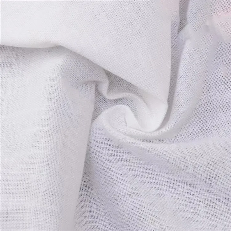 Поставка от производителя, белый цвет 20s * 20s тканый простой окрашенный хлопок, льняная ткань для одежды