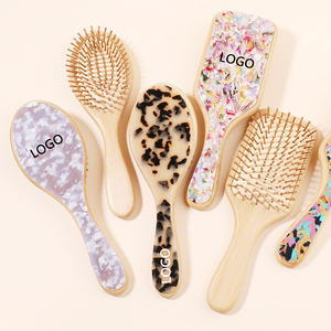 شعار مخصص لون ماركة ميديري ماركة سيليولوز اسيتات اكريليك مشط شعر فرشاة بامبو airbag للتدليك في الصالونات المنزلية - Product Image 3