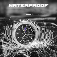 Montre à Quartz de Luxe pour Homme avec Bracelet en Acier Inoxydable, Affichage à Aiguilles, pour la Mode et les Affaires, Divers Coloris et Designs