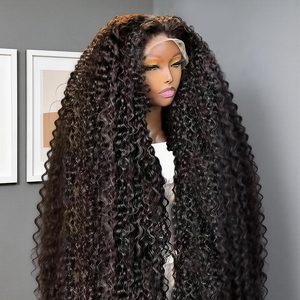 Peluca de Cabello Humano Rizado Kinky 13x6 con Ondas de Agua, Sin Pegamento, Rizado Birmano, Lista para Usar, con Encaje Frontal, Cabello Humano Virgen Remy - Product Image 1