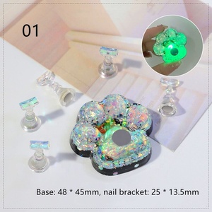 1pcs Magnetic Nail chủ + 5 lời khuyên thực hành đào tạo hiển thị đứng tinh thể chủ sở hữu hợp kim giả hiển thị Kệ dụng cụ làm móng tay - Product Image 2