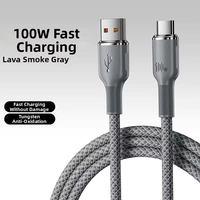 Cable de Carga Rápida USB-C de 100W y 6A con Trenzado de Nailon para Redmi, Teléfonos Android, Computadoras Portátiles, Uso en Automóviles