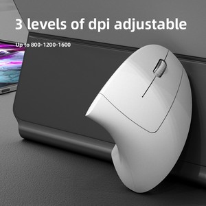 Souris verticale sans fil silencieuse ergonomique avec 6 boutons, mode double USB/Modèle C886, non rétroéclairée, pour ordinateur portable, usage professionnel - Product Image 5