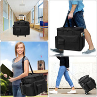 Sac de transport d'outils détachable à roulettes, 4 roues, léger, durable, écologique, base de chariot séparable, tissu Cordura, grande capacité