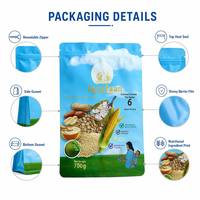 Sachet d'emballage personnalisé imprimé avec fermeture éclair pour céréales pour bébés, qualité alimentaire, haute barrière, laminé, pour poudre nutritionnelle, OEM