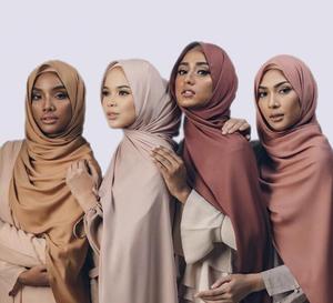Écharpes de haute qualité, châles doux, grande taille, foulards musulmans, hijabs unis en mousseline, écharpes de mode - Product Image 1