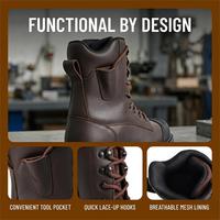 Zapatos de Seguridad Industriales Tácticos para Hombre, de Cuero Vacuno de Grano Completo, Aceitados, Transpirables, de Caña Alta, Personalizados al por Mayor