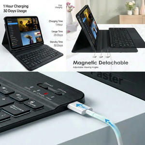 เคสแท็บเล็ตหนังแบบพับได้พร้อมทัชแพดและไฟแบ็คไลท์สำหรับ <span class=keywords><strong>Samsung</strong></span> <span class=keywords><strong>Galaxy</strong></span> <span class=keywords><strong>Tab</strong></span> S9 FE /S10 FE 11Plus 12.4 นิ้ว ขายส่งจากโรงงาน - Product Image 2