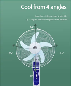 China Manufacturers Solar Rechargeable Fan with <b>Bulbs</b> USB Output 12000mAh <b>Battery</b> 6-12 Hours Runtime 16-Inch Solar Stand Fan - Product Image 4