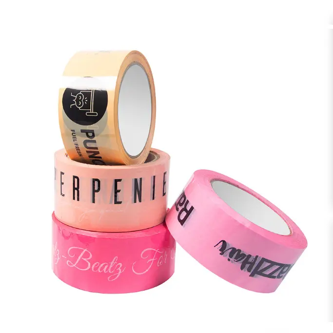 Cinta de embalaje con logotipo personalizado, color rosa
