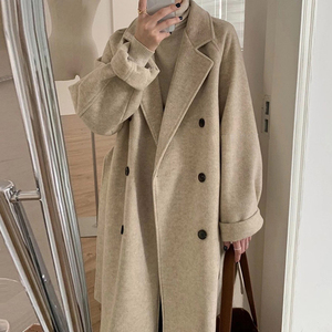 Wholesale 2025 Autumn and Winter New Fashion Elegant Temperament Simple Suit Collar <strong>Long</strong> Sleeve <strong>Long</strong> Woolen Women's <strong>Coat</strong> - Product Image 1