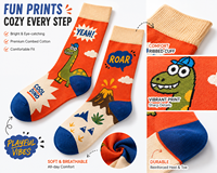 Chaussettes de sport personnalisées en coton, bambou, nylon, polyester, laine mérinos, imprimées numériquement à 360 degrés, sans couture, ODM, DIY, dessins animés d'automne
