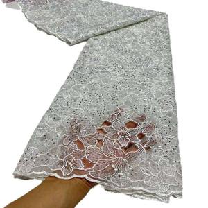 Vestido de novia francés Tela Cuentas bordadas Diamante Soluble en agua Tela de encaje Guipur nupcial Piedras de organza - Product Image 2