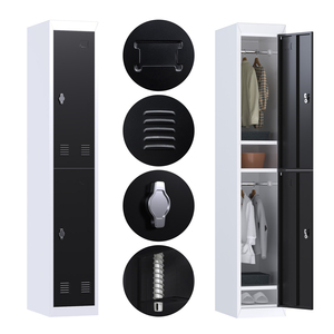 Impermeable individual 2 puertas Metal Locker Personal Gimnasio Escuela cerradura Armario Acero Almacenamiento Gabinete <span class=keywords><strong>de</strong></span> <span class=keywords><strong>tela</strong></span> - Product Image 2