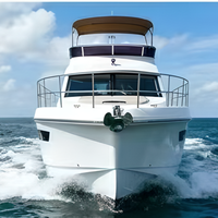 Yacht à moteur en fibre de verre FRP de 50 pieds (15 m), 3 cabines, 2 salles de bain, croiseur à flybridge, moteur diesel double 425 CV, classe III CCS, fabricant