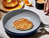 Wajan Keramik Anti Lengket Sehat, Set Peralatan Masak dan Wajan, Menjaga Permukaan Tetap Rata, Aktif dengan Sensor, Gagang Stainless Steel.