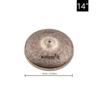 2026 Kingdo Cymbales Hi-hat Professionnelles Artist Dark 14 pouces en Bronze B20 de Haute Qualité, Instrument de Percussion pour Batterie, Ensemble de Cymbales