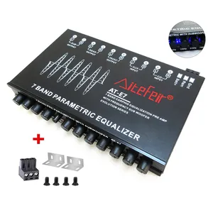 Auto Rv Moto Jacht Led Verstelbare 7 Bands Eq Versterker Graphic Met Aux Ingang Voor/Achter Sub Output 7-Band Auto Audio Equalizer