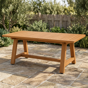 Modern OEM Solid Wood Rectangular <b>Dining</b> <b>Table</b> A-Frame Design Waterproof Eco-Friendly Durable Construction 6-Seater Home <b>Dining</b> - Product Image 3