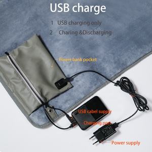 Anjuny Coussin <span class=keywords><strong>de</strong></span> stade matelassé Coussin <span class=keywords><strong>de</strong></span> siège <span class=keywords><strong>pour</strong></span> l'extérieur Tissu imperméable USB chauffant Indice IP55 <span class=keywords><strong>pour</strong></span> le camping et la chasse - Product Image 3