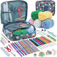 107 pièces/ensemble Kit de crochet pour débutants adultes Kit de crochet avec sac d'accessoires de fil