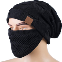 Masque en velours avec motif de caractère et de camouflage Chapeau de bandit d'équitation en plein air une pièce avec protection des oreilles et du nez pour le voyage