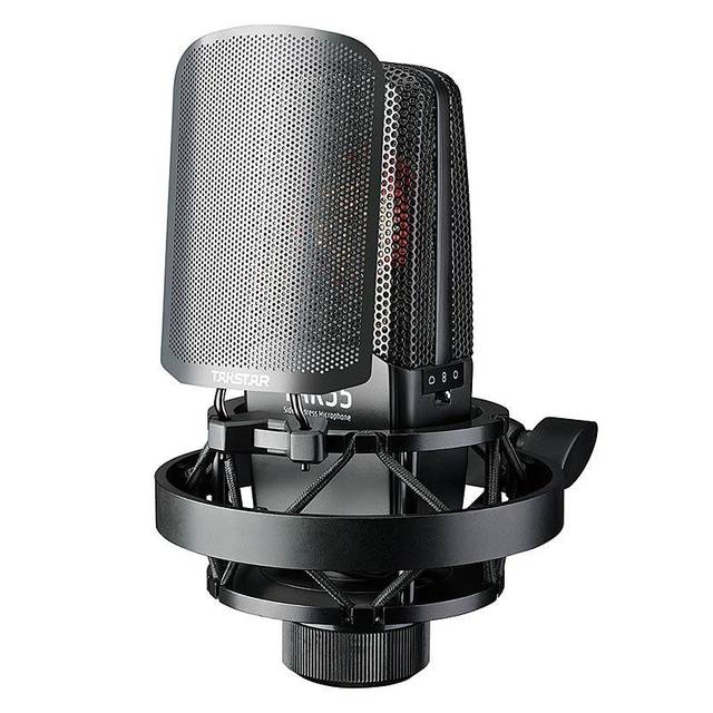 TAK55 Large Diaphragm Condenser Microphone Cardioid Wired 48V Metal Noise Cancelling Portable Luxury Aluminum Case Microphone