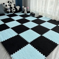 Tapis en peluche antidérapant résistant aux taches tapis de sol en mousse facile d'entretien couleur unie pour la maison pour le salon sommeil assis fabriqué à la machine