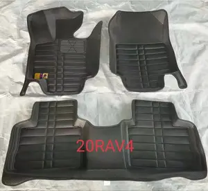 日本新设计汽车后和前地板垫3D热压机设计EVA看起来黑色/米色丰田RAV 4 2020