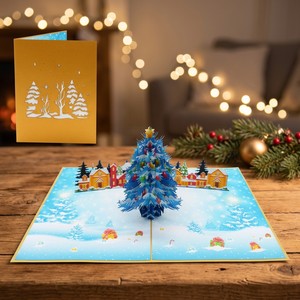 Cartes de vœux de Noël 3D Pop-up Géantes Artisanat Populaire Arbre de Noël Géant de Haute Qualité en Gros Lettres Logo Couleur Personnalisée Offset - Product Image 5