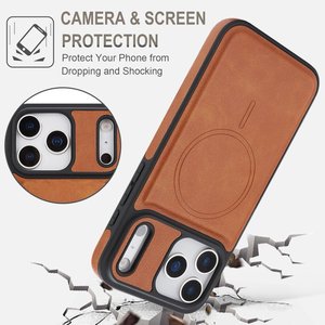 Étui magnétique <span class=keywords><strong>en</strong></span> <span class=keywords><strong>cuir</strong></span> tendance compatible <span class=keywords><strong>avec</strong></span> <span class=keywords><strong>iPhone</strong></span> 17 16 15 <span class=keywords><strong>14</strong></span> 13 <span class=keywords><strong>Pro</strong></span> Max, <span class=keywords><strong>coque</strong></span> de protection <span class=keywords><strong>avec</strong></span> étiquette latérale effet peau - Product Image 6