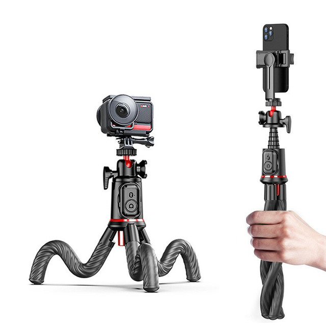 Flexible Foldable Aluminum Selfie Stick C03 Octopus Tripod with 360 Rotation Smartphone Vlog Video Stand Outdoor Live Shooting