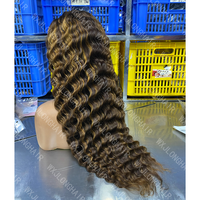Meilleures ventes : Perruque frontale en dentelle HD 13x6 à ondulations ananas, en cheveux humains bruts avec mèches, cuticules alignées, pour professionnels