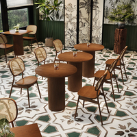Mobilier de café commercial moderne de luxe en bois et cuir, ensemble de tables et chaises pour restaurant, banquette et sièges de salle à manger