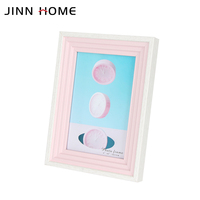 Jinn Home bingkai foto 4x6in 5x7in 6x8in yang indah bingkai foto dinding merah muda kayu tampilan meja