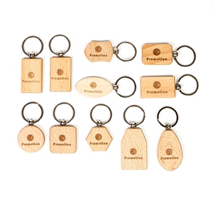 Personalized Wedding Gift Custom Diy Blank Laser Round square Wood Key Rings Wooden Keeychains for Engraving logo